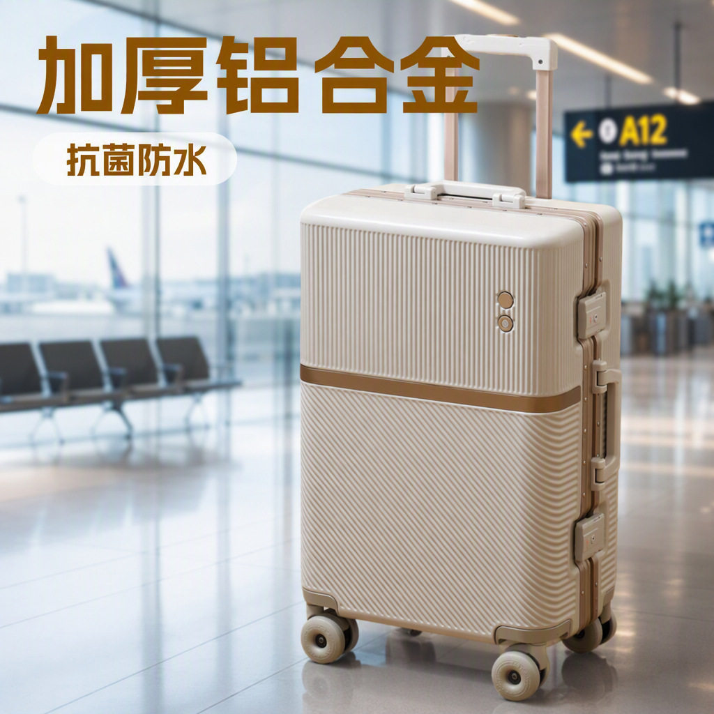 2026春季PC条纹拼接万向轮箱
