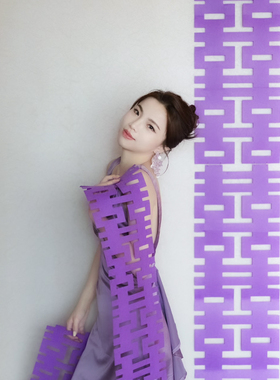 速发薰衣草之恋紫色用条婚庆专品不织布喜字结婚房布置套装饰用长