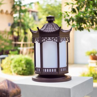 户外吊灯中式庭院凉亭室外别墅门口灯笼屋檐太阳能大门房檐灯