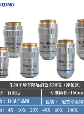 195PLAN显微镜消平场色差冲花款物镜 4X10X 20X 40X 60X 100X