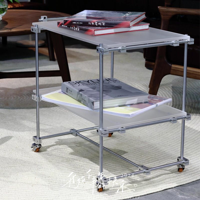 可移动小推车简约沙发边柜子光轴亚克力茶几客厅多功能置物架餐车