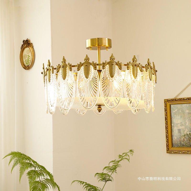 法式复古风孔雀玻璃吸顶灯美式网红卧室餐厅客厅别墅大厅别墅灯饰,电子元器件市场,电线扎带/束线带,淘宝优惠券,粉丝福利购,淘宝优惠卷