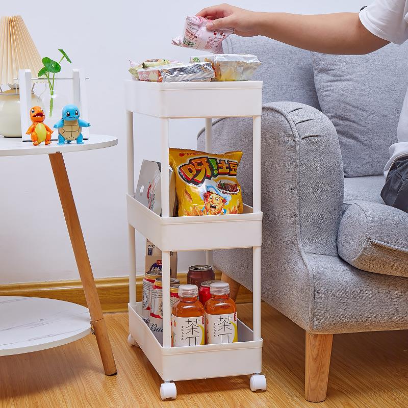 带轮置物架多层缝隙收纳架移动简易厨房整理架子客厅收纳手推车