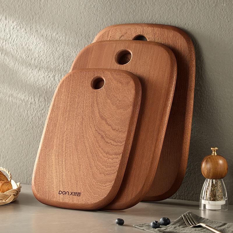乌檀木椭圆菜板实木整木牛排面包板水果砧板家用切菜板