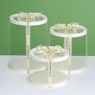 圆形开窗透明蛋糕盒子点心包装盒单层双层加高4寸6寸8寸10寸12寸