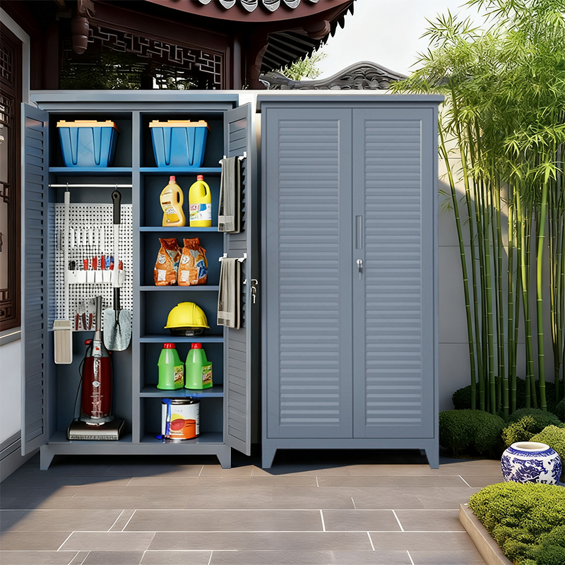 新款铝合金庭院储物柜防潮防水家用收纳柜斜顶防雨工具柜支持定制