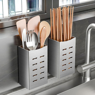 304不锈钢筷子筒壁挂式免打孔家用厨房餐具筷子篓沥水筷子笼厂