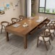 实木客厅大书桌带抽屉多人休闲区工作台办公家用简约学习桌椅长桌
