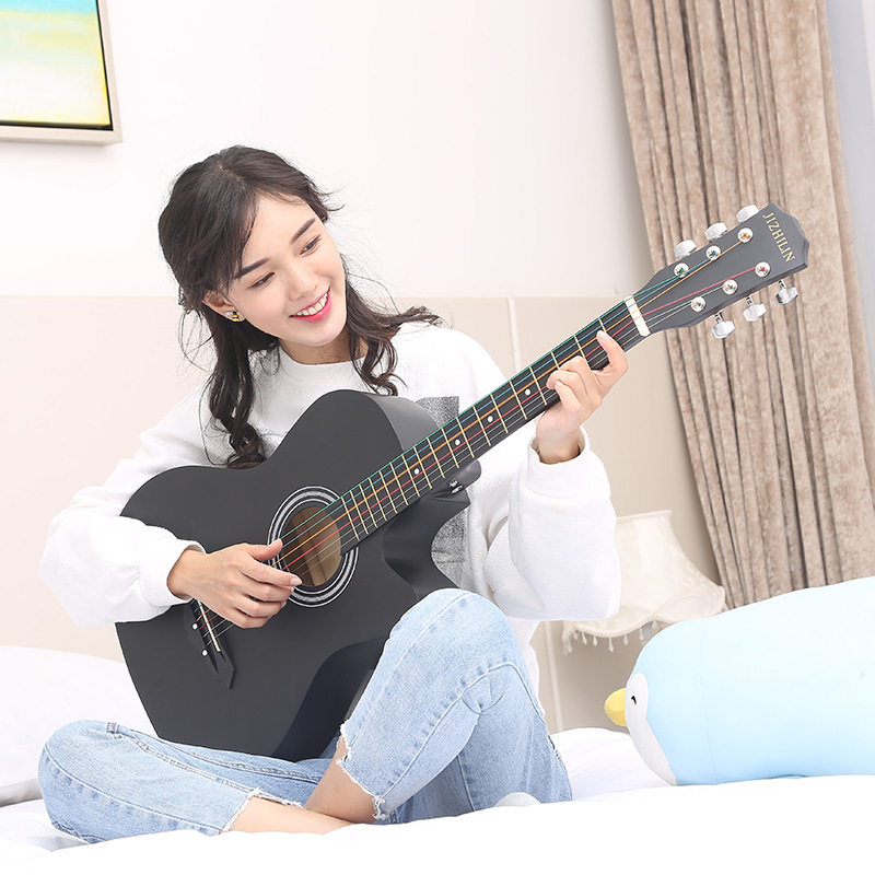 厂家批发初学者吉它新手民谣弹唱38寸木吉他男女学生入门练习乐器