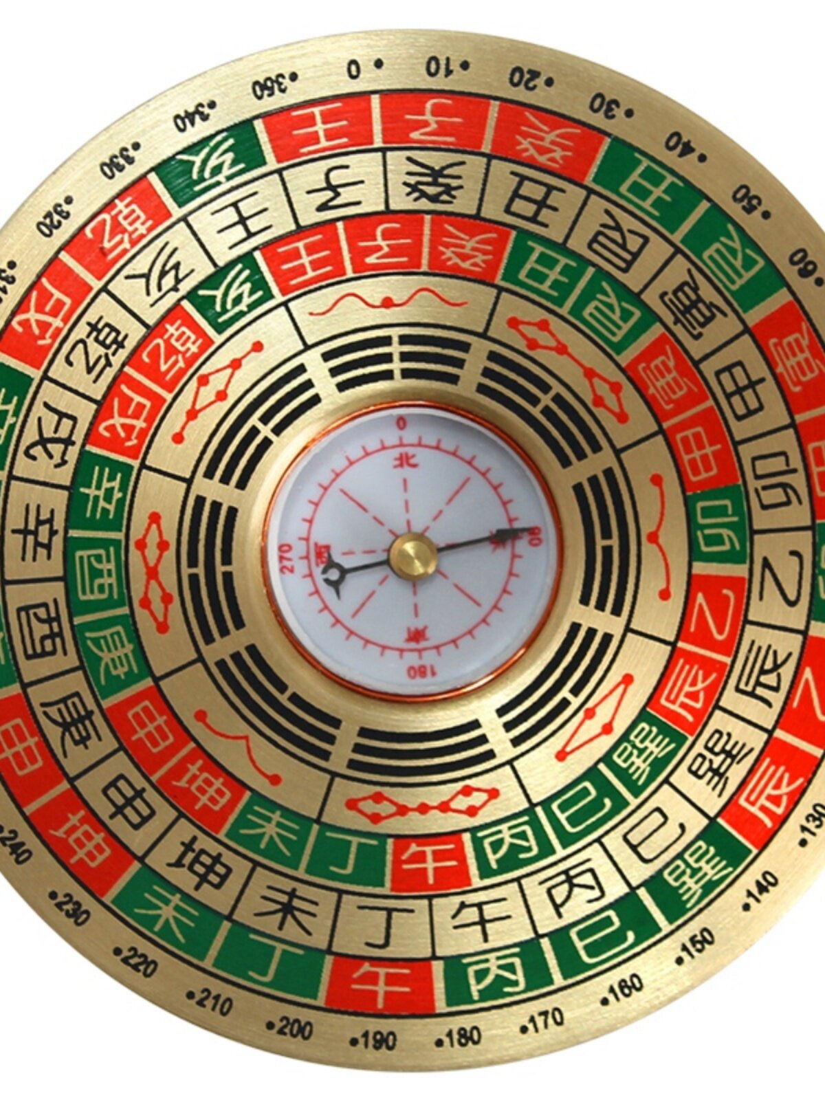 黄铜罗盘高精度便携式八卦三元三合小罗盘仪 袖珍迷你随身携带