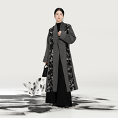 寒至 新中式 喜鹊梅花织银绵羊毛呢子大衣外套女款 织造司 2025新款