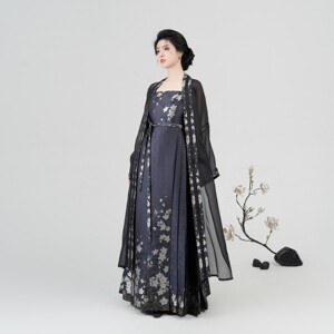 浮玉生香织造司原创明制改良汉元素汉服仿妆花褙子马面吊带连衣裙