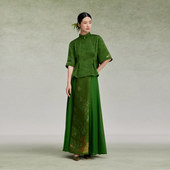 竹影罗华织造司新中式 半身裙长裙国风织罗仿妆花织金百迭裙蔽膝裙