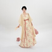 织造司 花满涧 原创宋制刺绣长干寺桃夭粉改良吊带连衣马面裙长裙