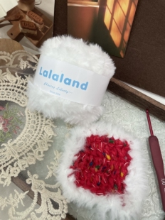 lalaland白色皮草线珊瑚绒水貂绒diy围巾帽子猫耳帽编织配线 50克