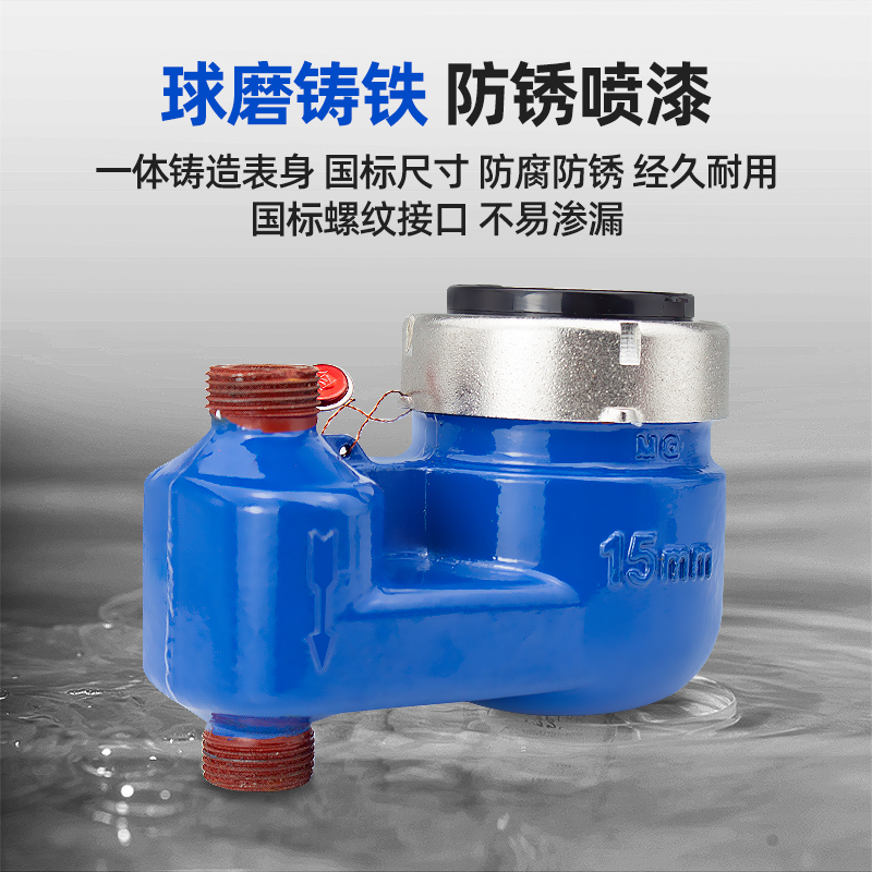 水表家用自来水表4分6分 出租屋专用国标高灵敏立式水表DNW15/DN2