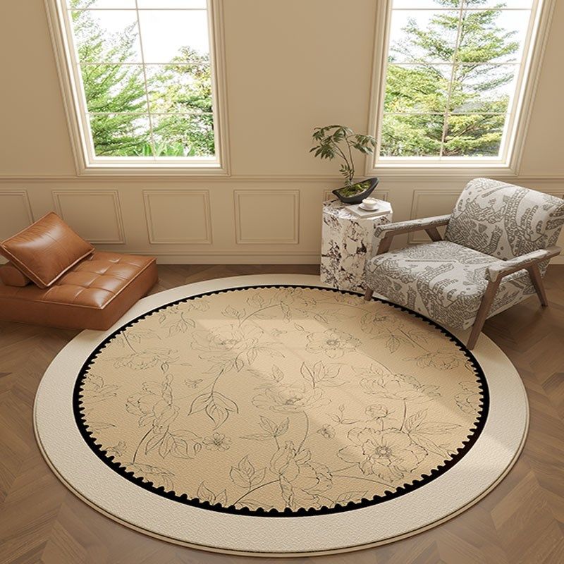 复古单人沙发圆形地毯衣帽间轻奢高级感椅子地垫卧室床边毯客厅垫