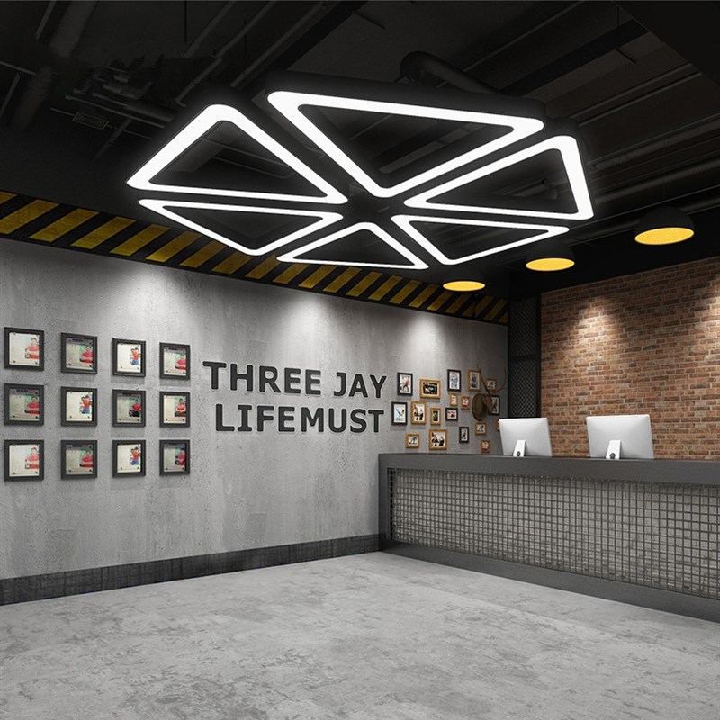 三角形吊灯创意h个性几何形异形造型办公室网吧健身房舞蹈室超市