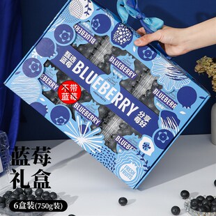 蓝莓包装盒佳沃款6盒装水果礼盒1.5斤装飞机盒空盒送礼商超