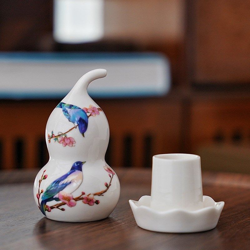 葫芦牙签罐陶瓷喜鹊送福家用客厅餐厅牙签盒大容量直筒餐桌摆件,餐饮具,牙签筒,淘宝优惠券,粉丝福利购,淘宝优惠卷