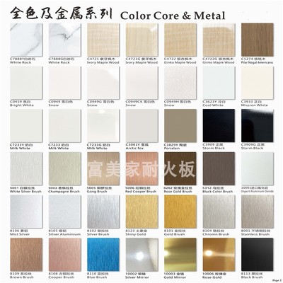 防火板富美家佳耐火板美耐板饰y面贴面装饰板材金银拉丝镜面金属