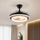隐形风扇灯2025新款 餐客厅卧室家用一体吊扇灯中古现代电风扇吊灯