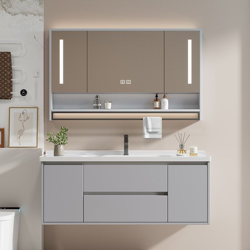 卫生间浴室柜陶瓷一体盆小户型洗手盆一体洗脸盆柜40cm宽超窄