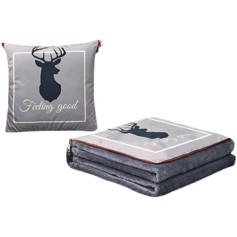 抱枕定制折叠被子两用加厚毛毯二合一汽车载靠垫P午睡空调毯印log