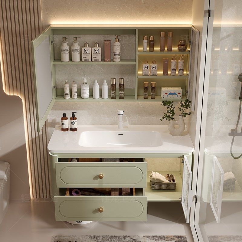 法式橡木烤漆智能浴室柜卫生间陶瓷一体盆组合洗手池洗脸盆洗漱台,家装主材,浴室柜组合,淘宝优惠券,粉丝福利购,淘宝优惠卷