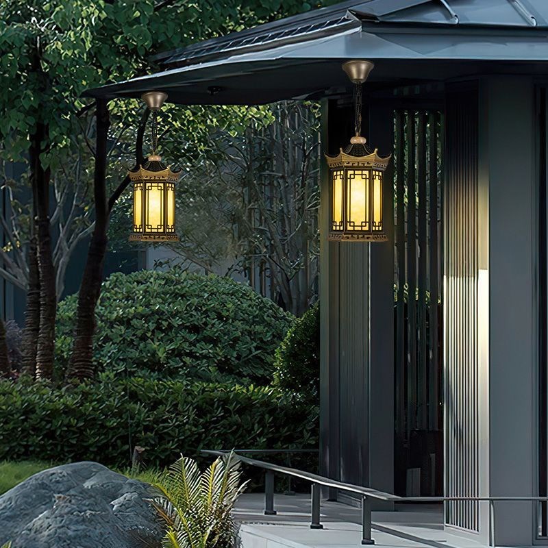 新中式吊灯户外防水大门阳台廊架亭子阳K光房庭院屋檐凉亭装饰灯
