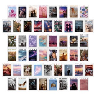泰勒斯威夫特卡片墙贴欧美摇滚音乐风墙面装饰画房间布置海报贴纸