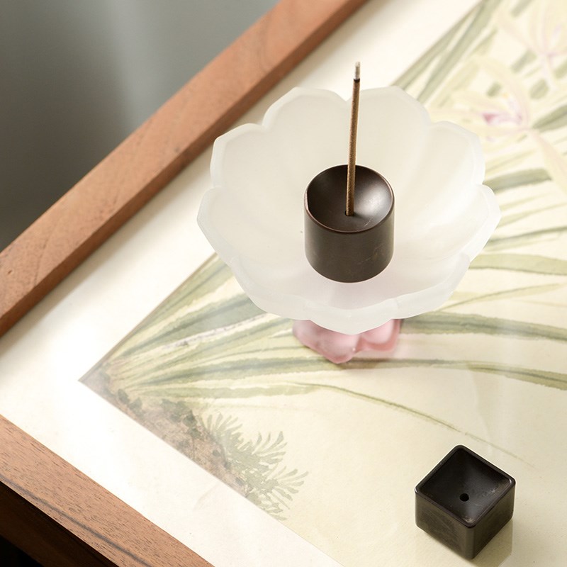 中式香插苏工铜镇纸镇尺压纸书镇小摆件I线香香插简单特色香立香