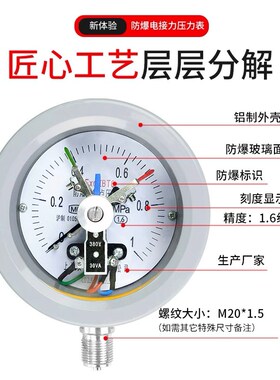 YXC100B 防爆电接点压力表 ExdIIBT6隔爆型电接点压力表 压力开