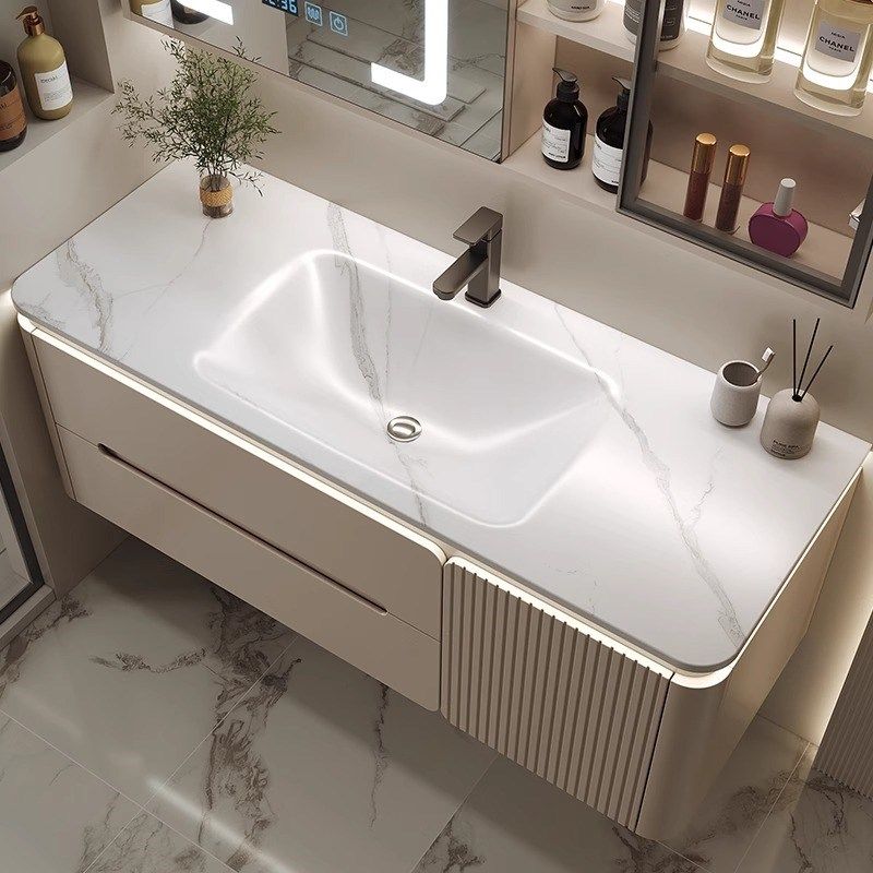 岩板热弯一体盆浴室柜组合卫生间洗脸盆柜陶瓷一体盆洗手洗漱台池,家装主材,浴室柜组合,淘宝优惠券,粉丝福利购,淘宝优惠卷