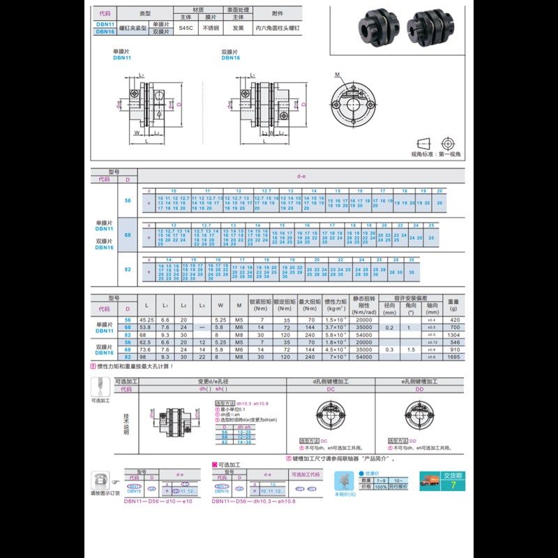 DBN11 DBN16-D56-d10 d11 d12 d12.7 13 14-e10 11 12 12.7 13 14