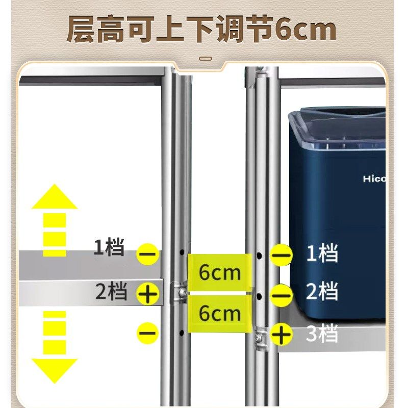 304不锈钢厨房置物架微波炉烤箱收H纳架多功能落地多层储物架子,厨房/烹饪用具,微波炉置物架,淘宝优惠券,粉丝福利购,淘宝优惠卷