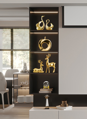 轻奢高档客厅酒柜摆件工t艺品办公室电视柜餐柜玄关桌面装饰品