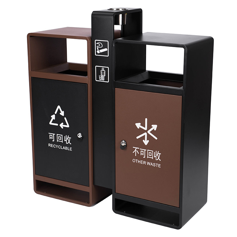 不锈钢分类垃圾桶二分p类三分类四分类干湿垃圾分离分类桶室内环