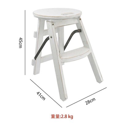 森得源实木折叠凳子o花园置物架欧式复古梯子做旧庭院多肉花架摆