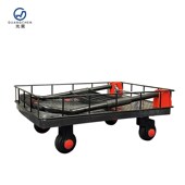 带围栏小推车便携折叠平板手推车拉货H搬运车护栏拖车四轮静音板