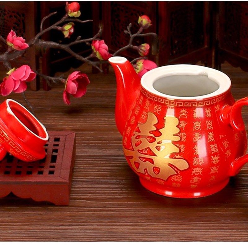 结婚红色茶壶 嫁妆茶具喜字茶壶 敬茶泡茶壶中Y式婚宴用品,节庆用品/礼品,喜碗/敬茶杯,淘宝优惠券,粉丝福利购,淘宝优惠卷
