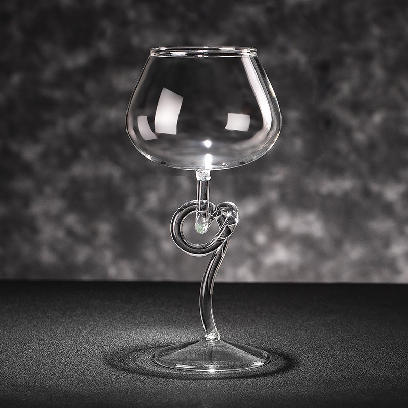个性高颜c值扭结高脚红酒杯香槟杯葡萄甜酒特调冷饮料鸡尾酒玻璃