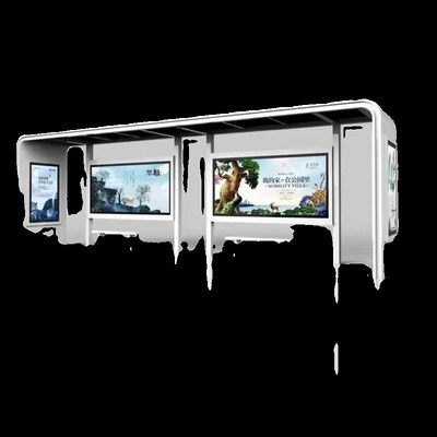 智能公交站台候车亭不锈钢多功能公交站K牌厂家仿古木纹城市驿站