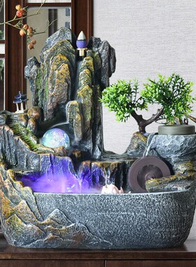 假山景观喷泉高山循环流水家w居乔迁室内客厅桌面水车水景摆件礼