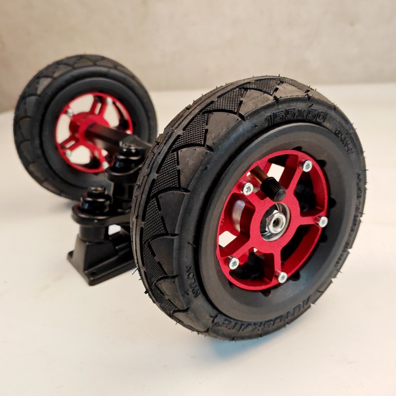 电动扭扭车DIYk 改装6寸轮子155充气轮胎电动滑板动力轮皮带轮改