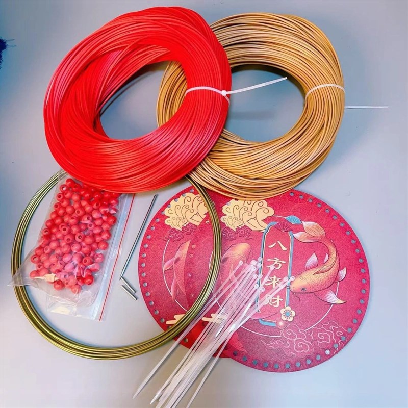 新款藤条编织篮子手工diy材料包真G麻绳创意制作收纳台篮收纳筐