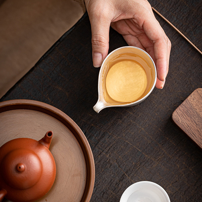 高档公道杯分茶器陶瓷茶具刷银公杯泡茶公平O茶海单个茶具茶道配