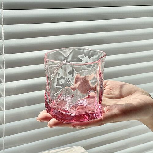 复古磨砂高颜值玻璃杯少女杯子ins氛围感酒杯小众创.意家用水杯