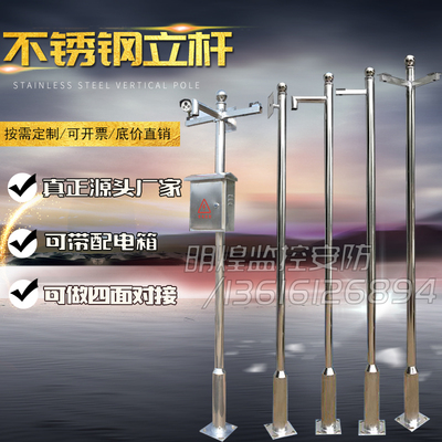 小区立杆2d米3米4米5米6米机枪球立柱201/304不锈钢探头杆