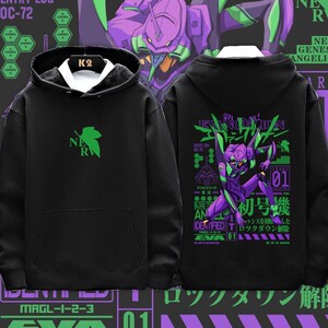 eva初号机01儿童连帽卫衣动漫日系周边男女青少年时尚个性衣服秋